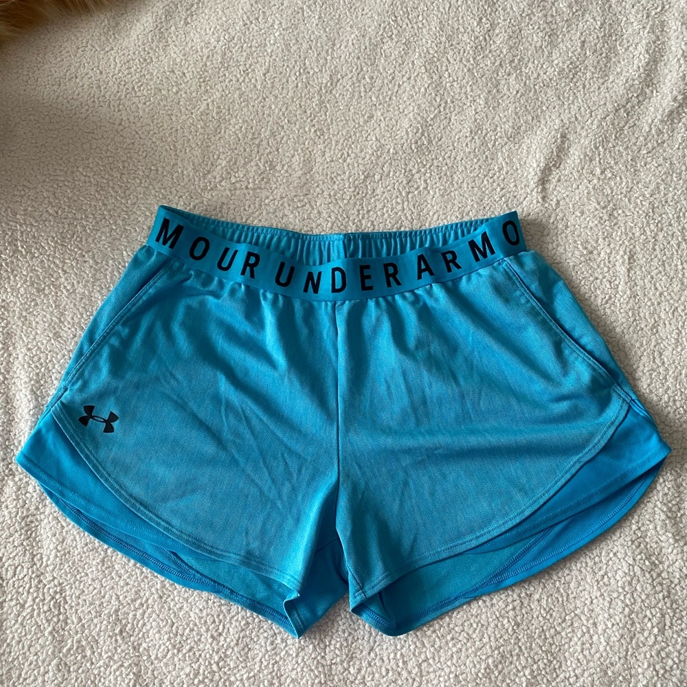 Under Armour HeatGear Shorts Blue Athletic Running Shorts Size M